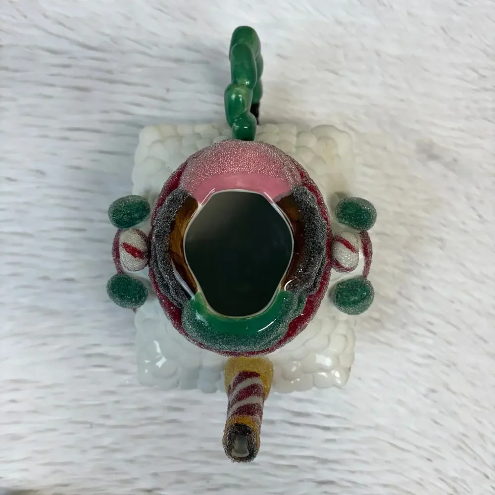 NWT Department 56 Gingerbread House Frosted Teapot 2002 Christmas Decor